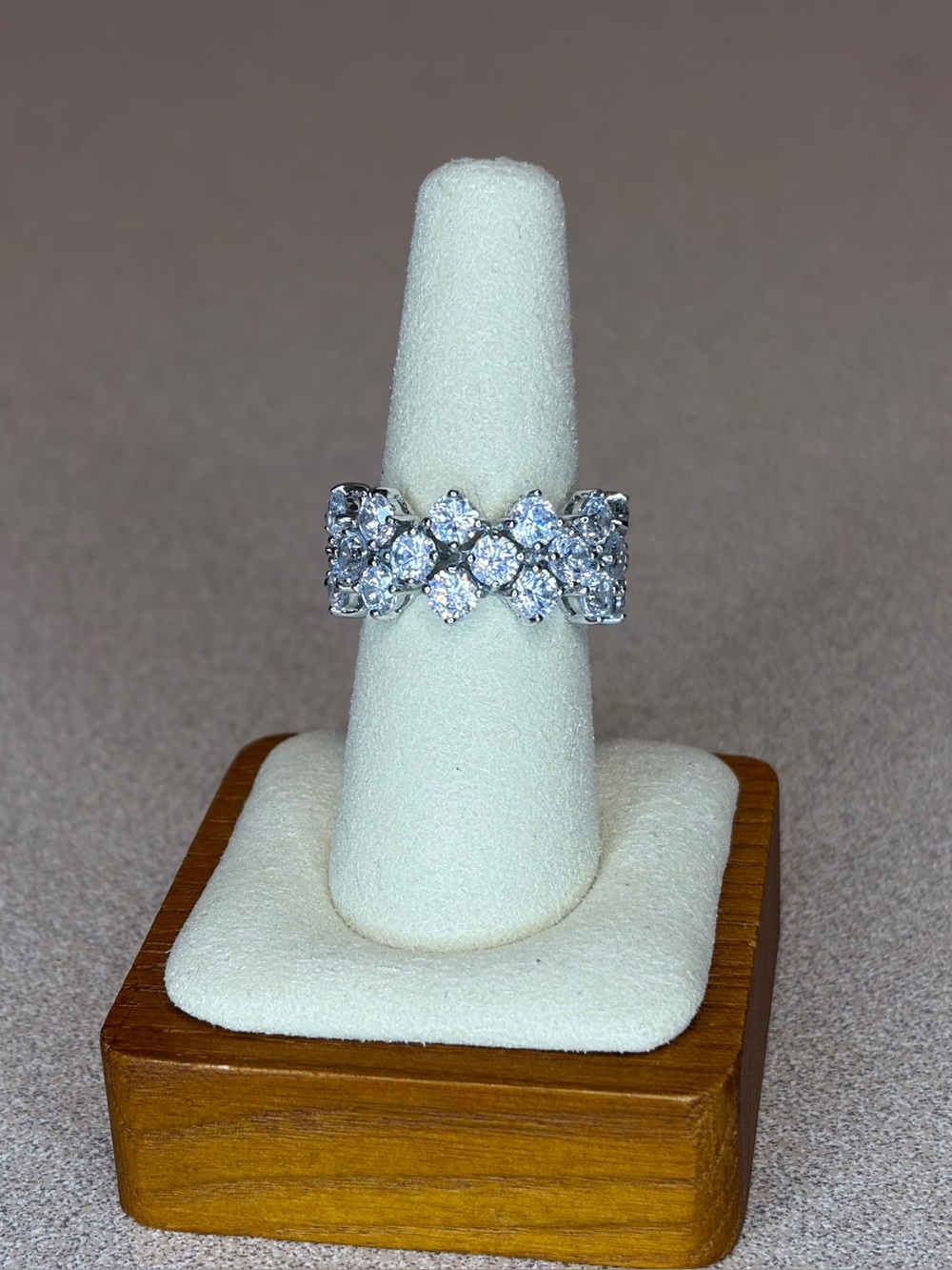 Camille Lucie Silver Cubic Zirconia Cluster Band Ring